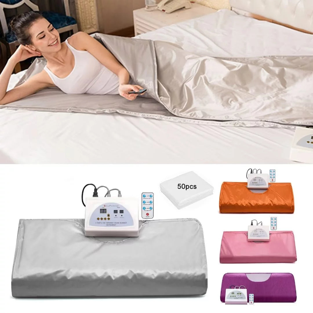 Portable Digital Far-Infrared 2-Zone Gray Sauna Blanket T3089