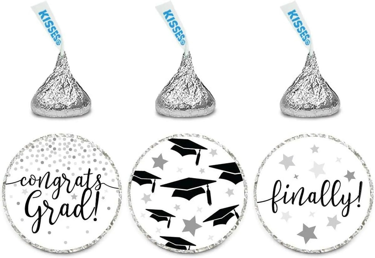 Black And White Graduation Party Favor Stickers 216-Pack Q64356