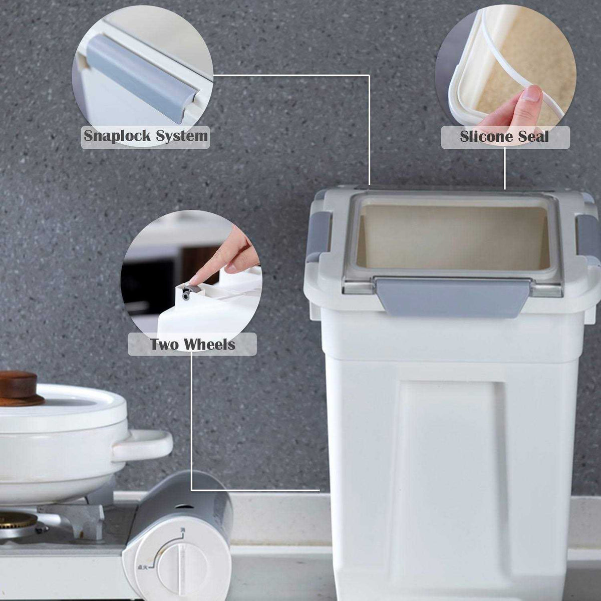 Pet Food Storage Container with Measuring Cup Z15954