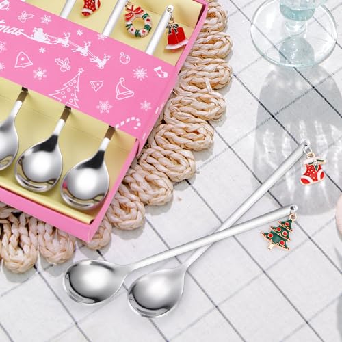 Silver Stainless Steel Dessert Spoons 6 Pieces E49047