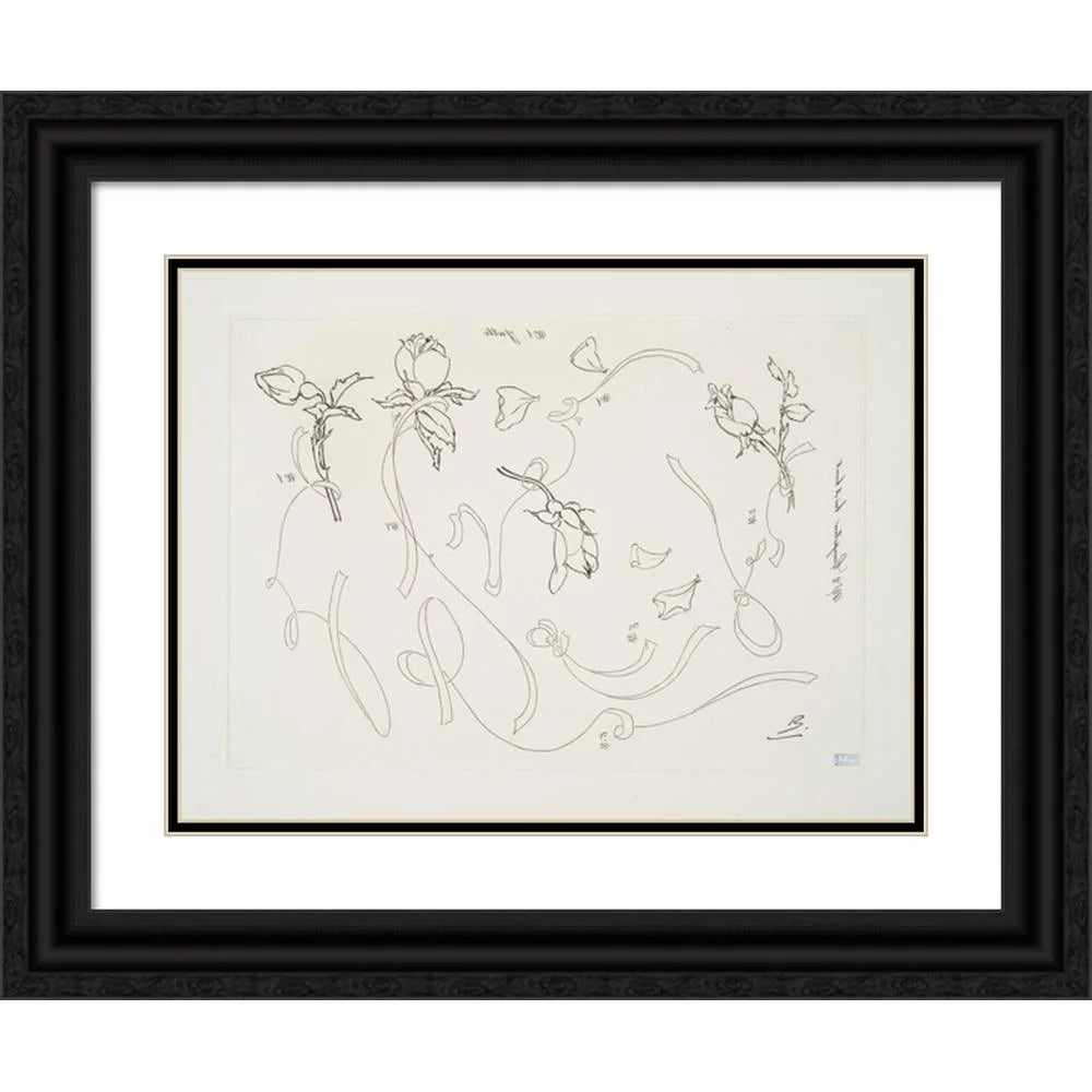 Black Ornate Wood Framed Art Print E7995