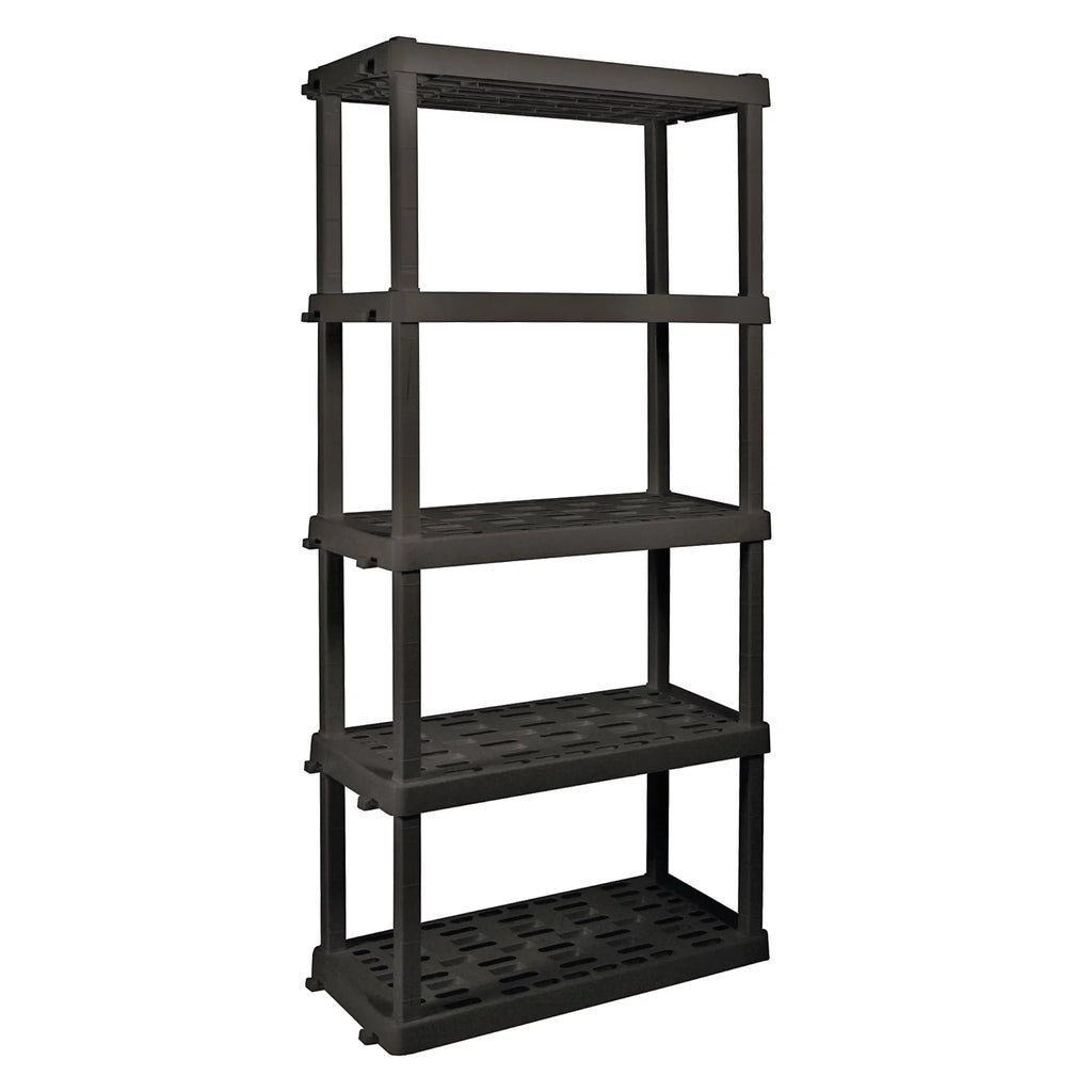 5-Tier Shelving Unit, Black, Pack of 4 I75836