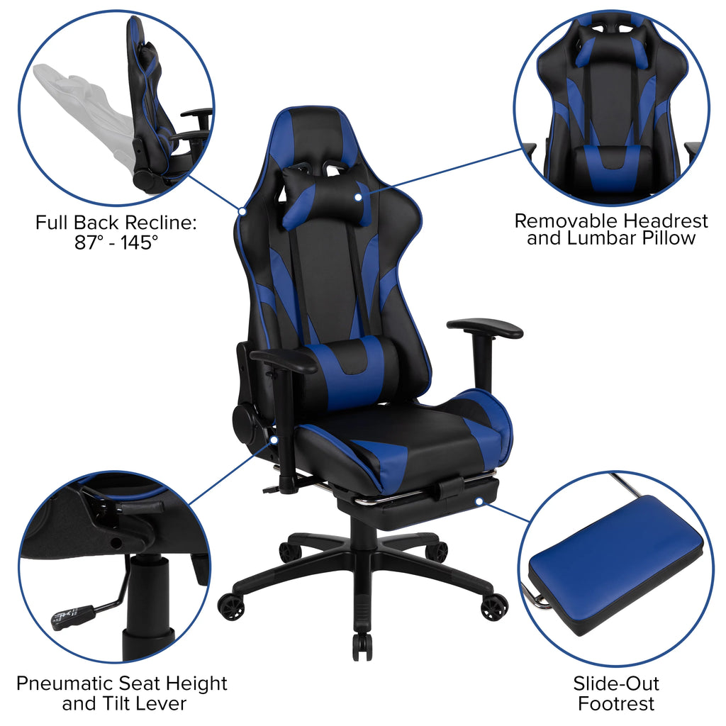 Gaming Desk and Reclining Footrest Chair M239