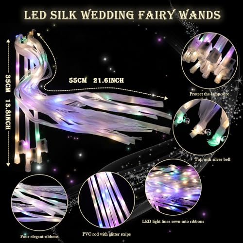 Light up Wedding Wands with Ribbons & Bells U974046