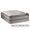 Queen Size Plush Pillow Top Mattress Set with Bed Frame B5295