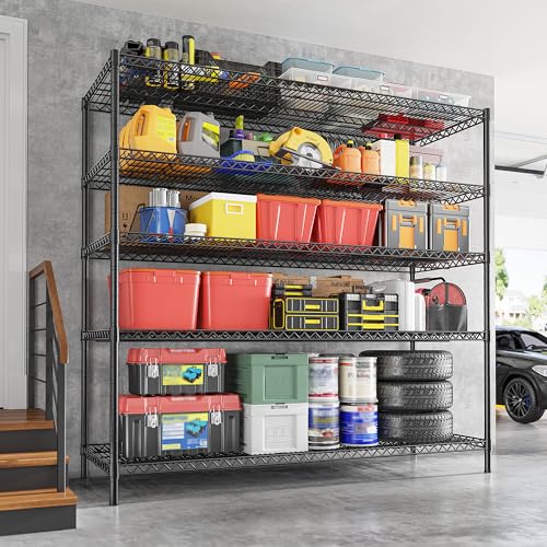 55.5" W 5 Tier Metal Shelving Unit R75606